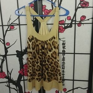 Sushi Flower Animal Print Racer Back Top Medium